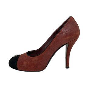 CHANEL - Bordeaux Black Suede Women's Pumps 218-072525
